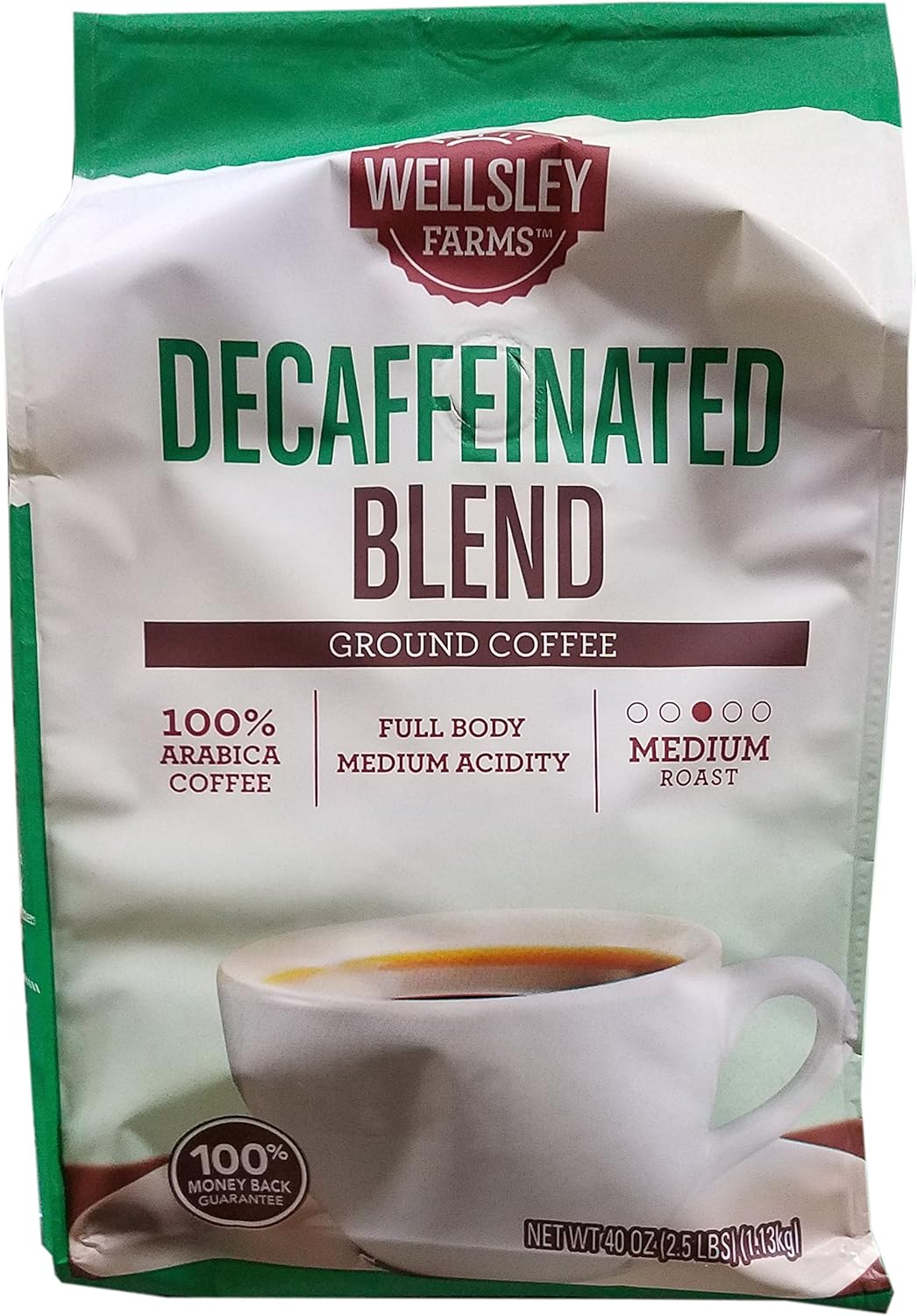 Wellsley Farms Decaffeinated Medium Roasted Ground Coffee 1.2 Litre