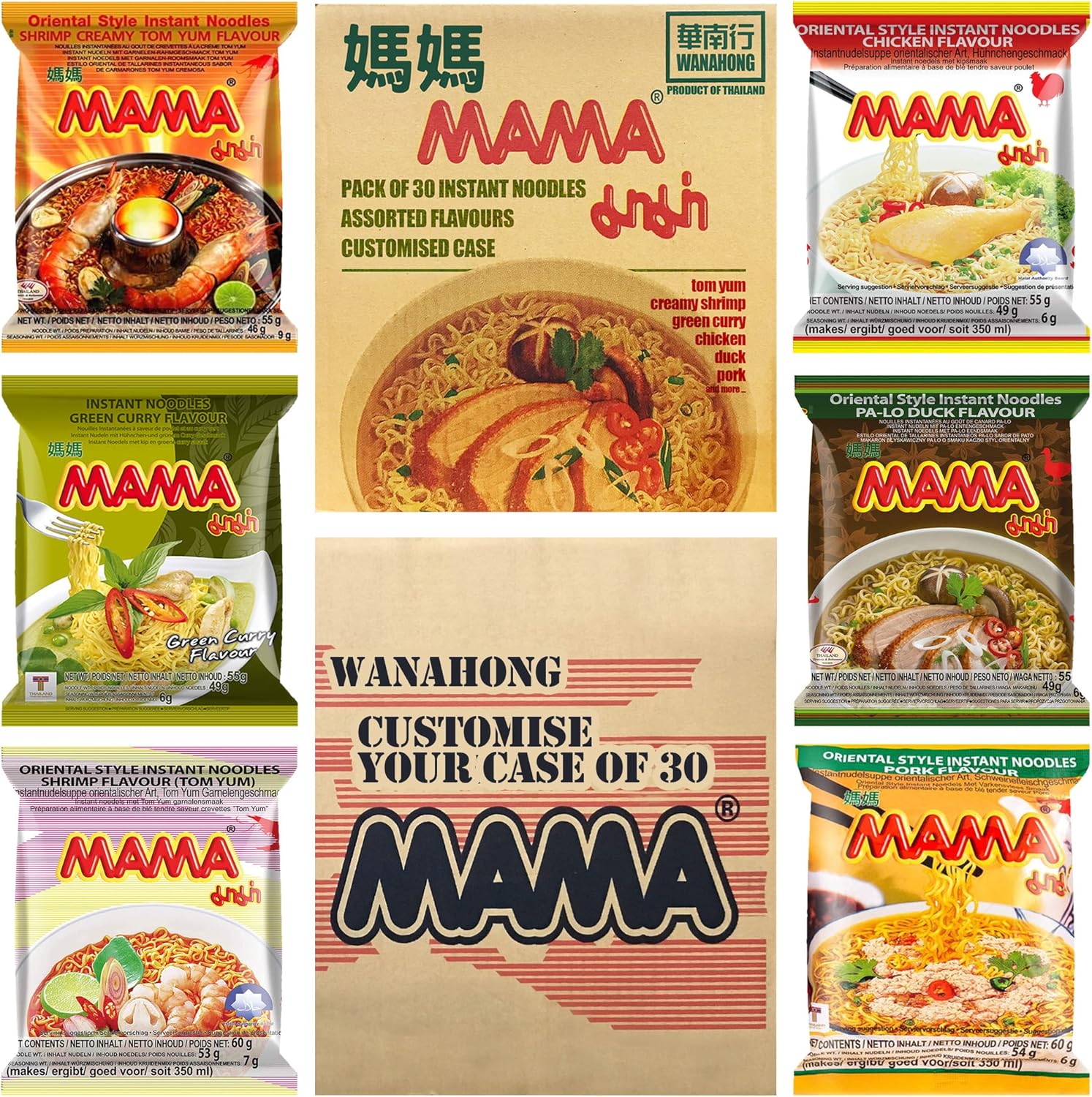 MAMA Instant Noodles Ramen [Case of 30 | Customised Flavours], by WaNaHong
