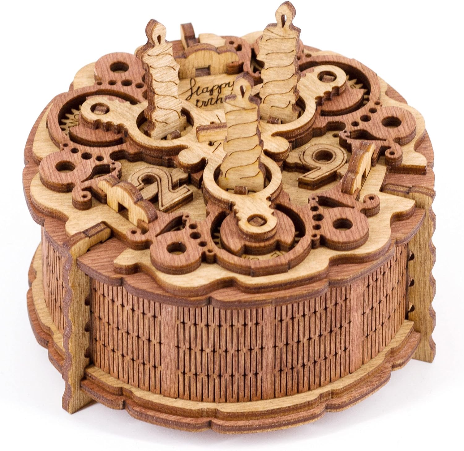 iDventure - Birthday Cake Gift 3D Puzzle Box - Gift box puzzles - tricky gift packaging birthday gifts - Puzzle box money gifts, vouchers & much more. (10.5 cm diameter x 6.5 cm height) (IDGB3)