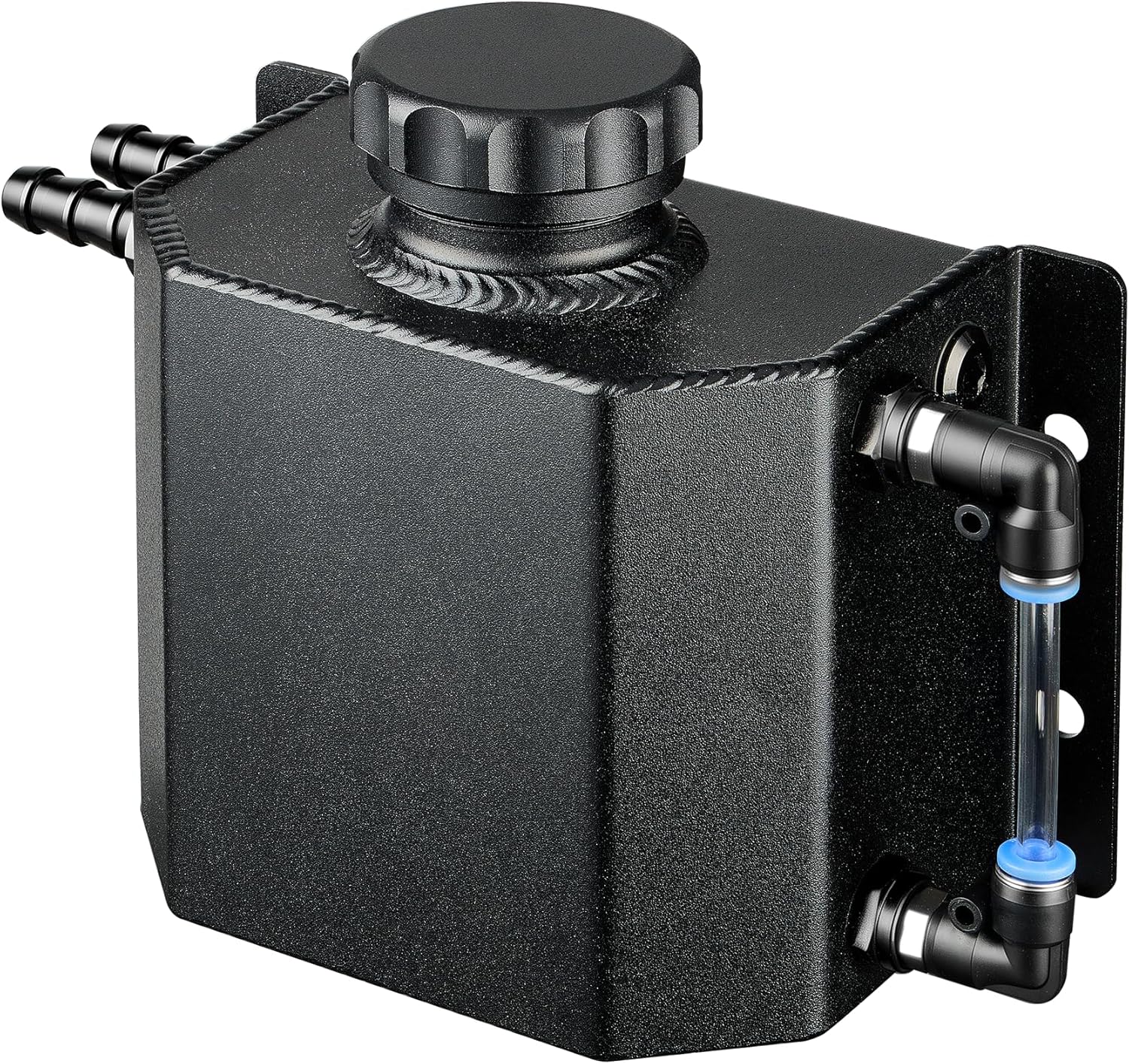 EVIL ENERGY Coolant Overflow Tank, Aluminum Radiator Tank, Reservoir Expansion Tank Universal 1L Black