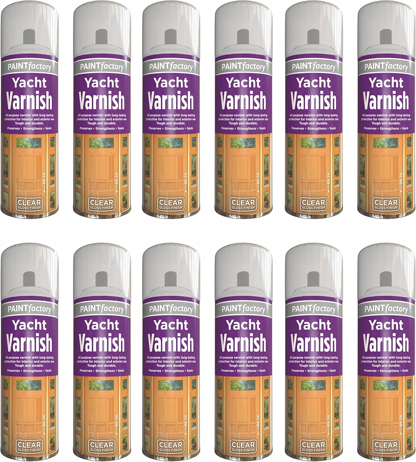 6 X 250ml Clear Yacht Varnish Spray Exterior Interior Waterproof All Purpose LNL