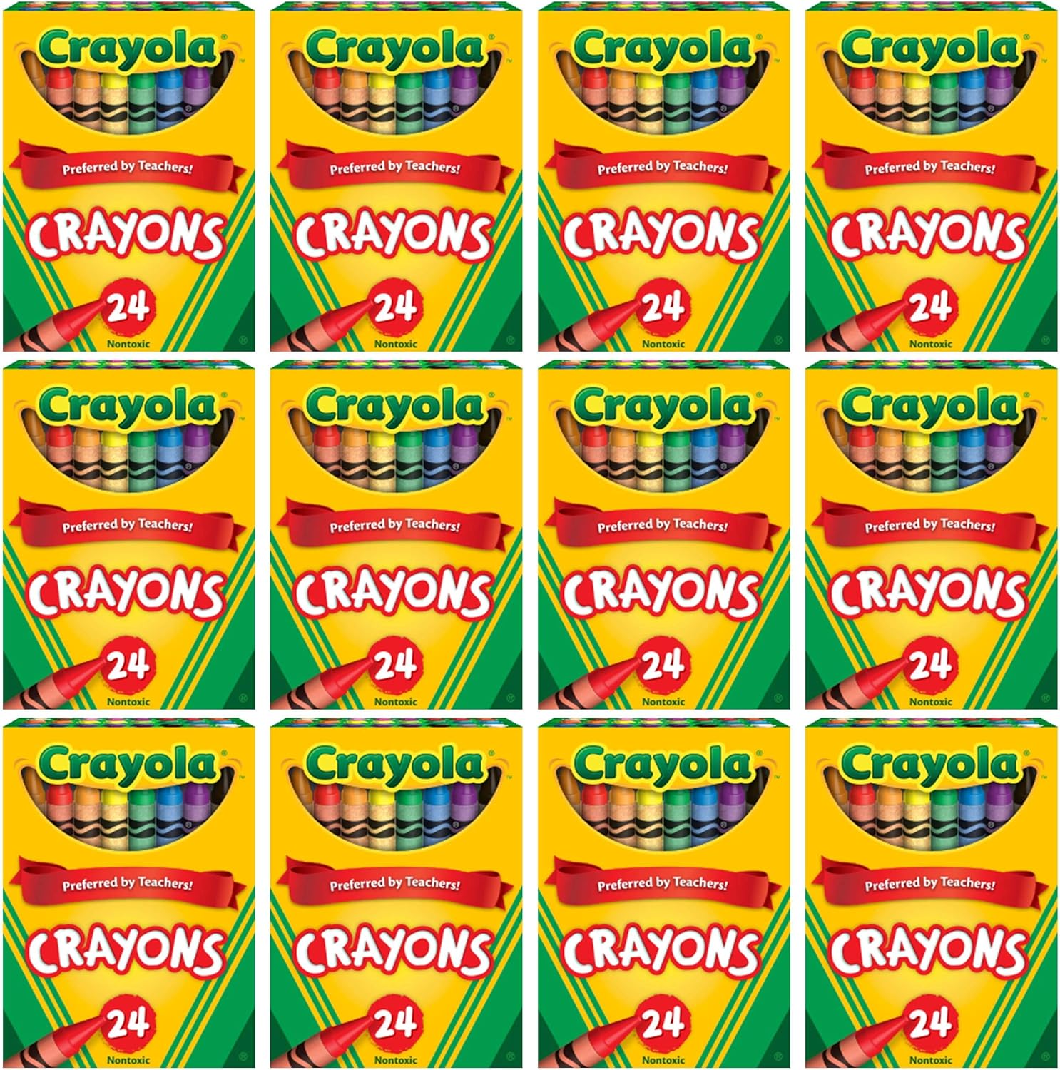 Crayola Crayons Bulk, 12 Packs of 24 Count Crayons, School Supplies, Assorted Colors