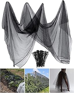 Zonon Mosquito Netting Garden Insect Mesh Netting Garden Patio Mesh Screen Net Fly Insect Bug Bird Net Barrier for Patio Balcony Porch Gazebo Vegetables Fruits Plant Protection(9.84 x 13.12 ft,Black)