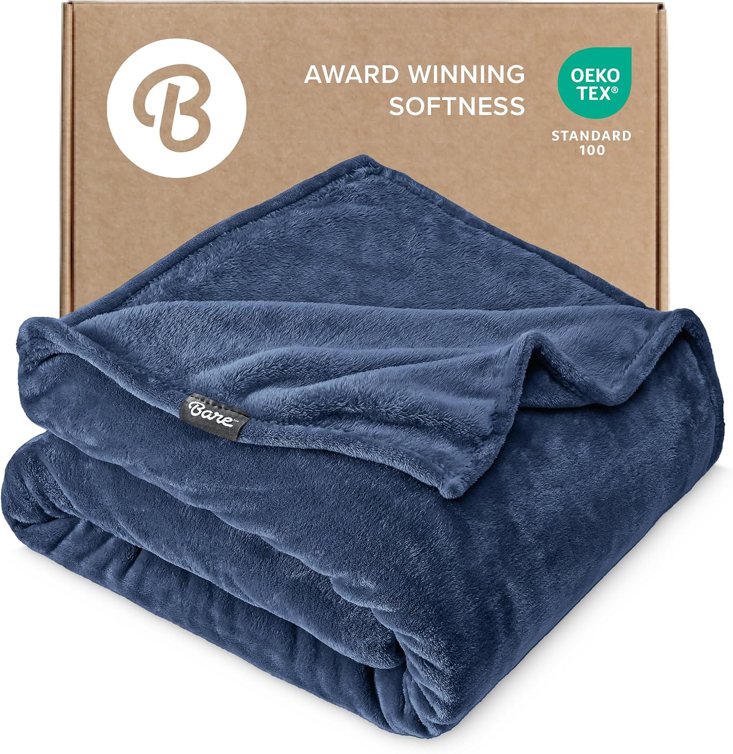 Bare Home Fleece Blanket Luxury Microplush (Twin/Twin XL, Dark Blue) | Ultra-Soft Lightweight Blanket for Bed, Sofa, and Couch, Cozy & Warm Blanket