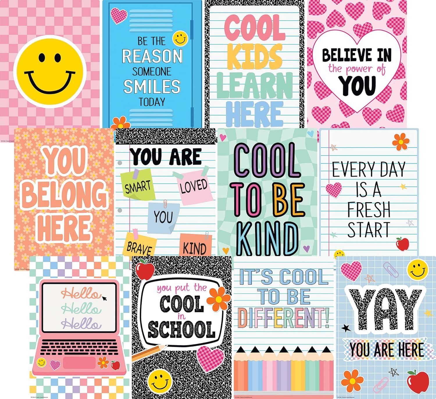 Teacher Created Resources Cool for School Positive Sayings Small Poster Pack (TCR9326)