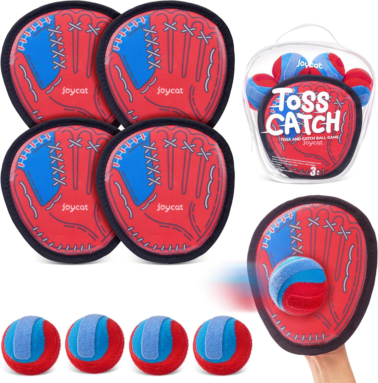 Toss and Catch Ball Game Set,Toddler Baseball Glove Sticky Mitt,Yard Games Beach Toys,Paddle Ball Family Backyard Games,Outdoor Games for Kids 3 4 5 6 7 8-12 Year Old Boys Girls Birthday Gift