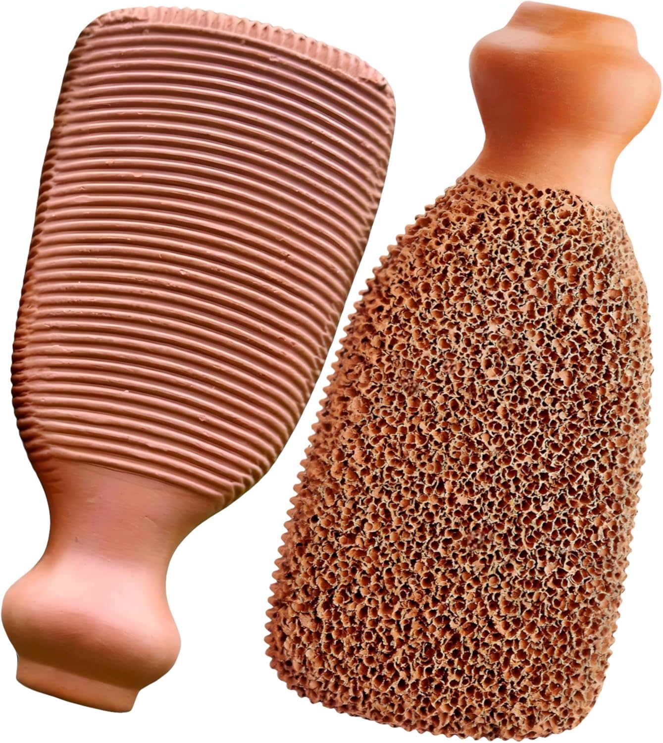 Natural Pumice Stone Made of Terra Cotta Remain 7+ Years | Ancient Indus Valley Foot Scrubber Callus Remover Skin Care Pedicure Tool for Cracked Heels & Dead Skin | Foot Exfoliator (+Organic Cocoa)