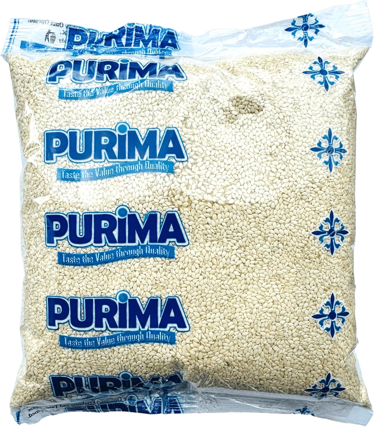 Sesame Seeds 1kg – Hulled White Pure Natural Without Shell Skin Skinless No Shells Shelled Raw Whole Seed Snack Asian Ramen Cooking Catering Baking Bars Tahini Bulk Topper Packaging May Vary PURIMA