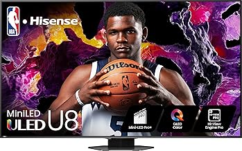 Hisense U8 Series 65U8N 65-Inch ULED 4K Smart TV | Mini-LED Pro | QLED | 3000 Nits | 144Hz | Motion Rate 480 | Dolby Vision IQ · Atmos | Full Array Local Dimming | 2.1.2 Ch Surround Sound | Google TV