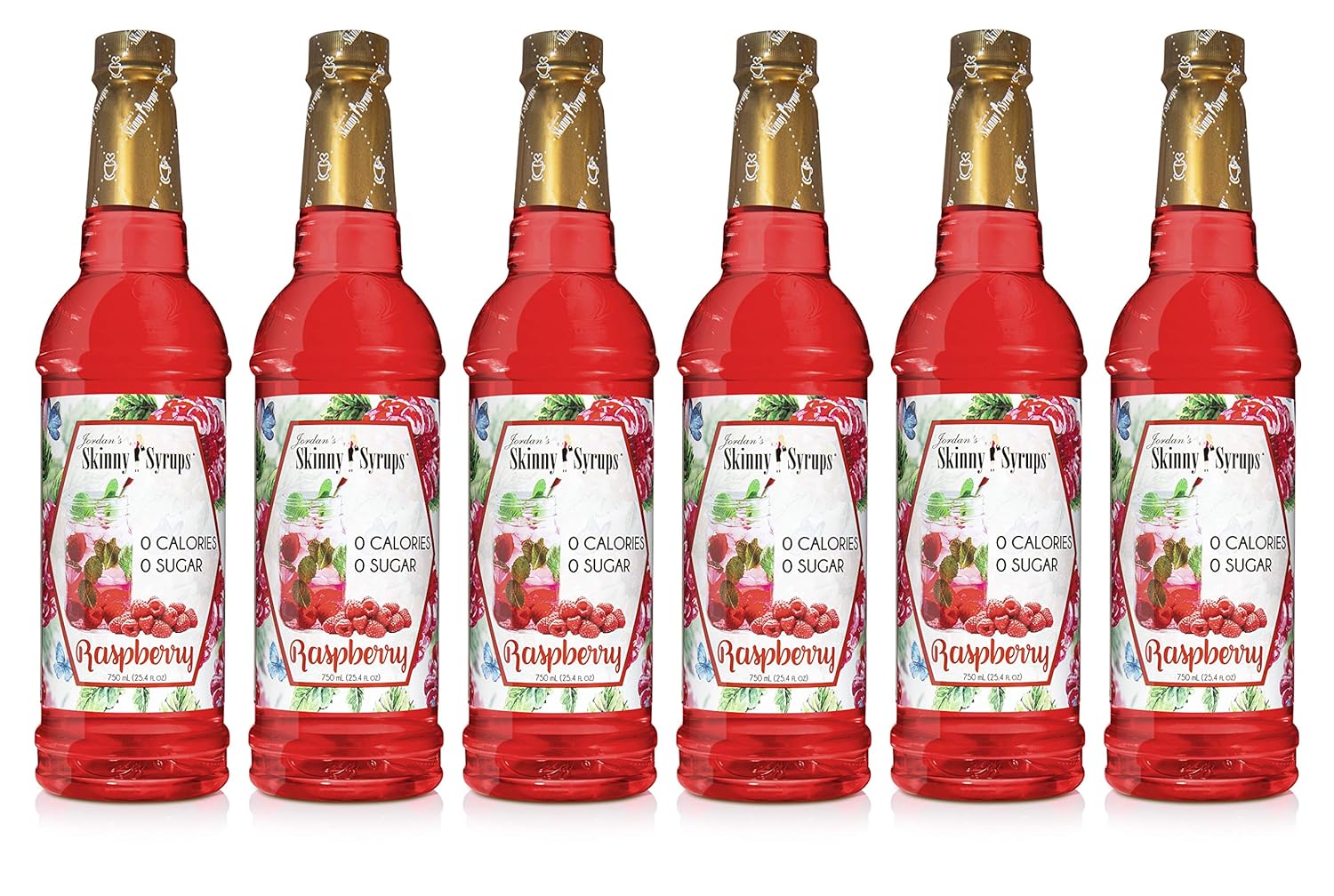 Jordan's Skinny Gourmet Syrups Sugar Free, Raspberry, 25.4-Ounce (Pack of 6)
