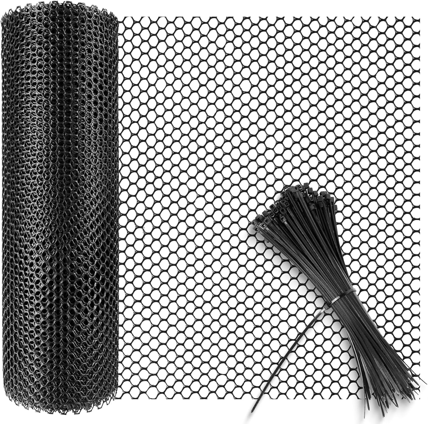 Plastic Chicken Wire 10m Chicken Wire Poultry Breeding Netting Garden Balcony Plastic Mesh for Home Decorate and Gardening, Plastic Netting for Yard (40cm x 10m (holes: 3mm), Black)