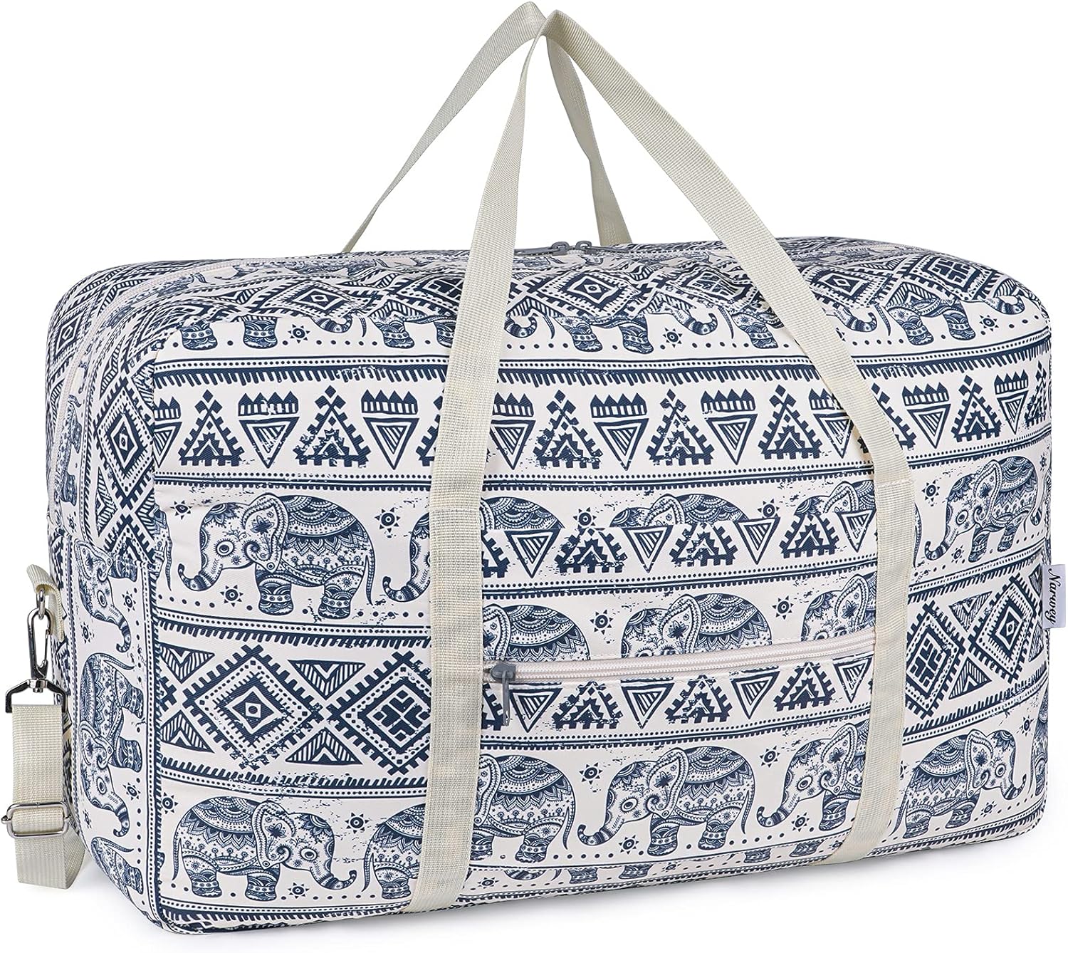 for Airlines Large Cabin Bag Foldable Travel Duffel Bag Holdall Tote Carry on Luggage Overnight for Women and Men 40L (Elephant)