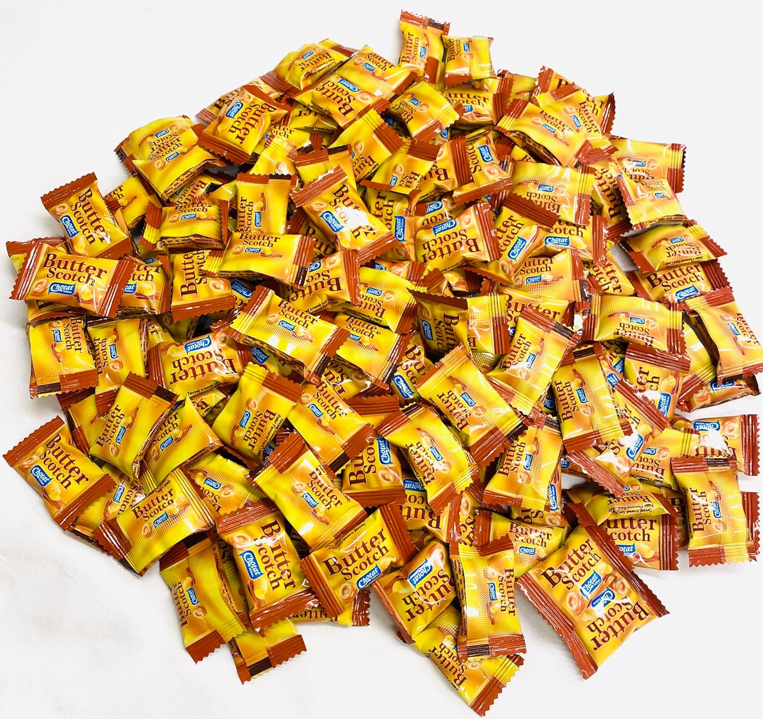 Butterscotch Hard Candy Sweets, 1KG Bag, Approx 175 Sweets