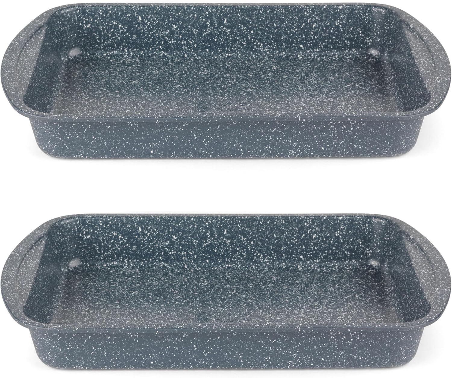 Russell Hobbs COMBO-5446 Roasting Pan Set of 2-38cm Non Stick Oven Roasting Tray with Handles, PFOA Free, Carbon Steel, Roast Chicken Tray, Family Sized for Vegetables & Meat, Oven Safe to 220°C