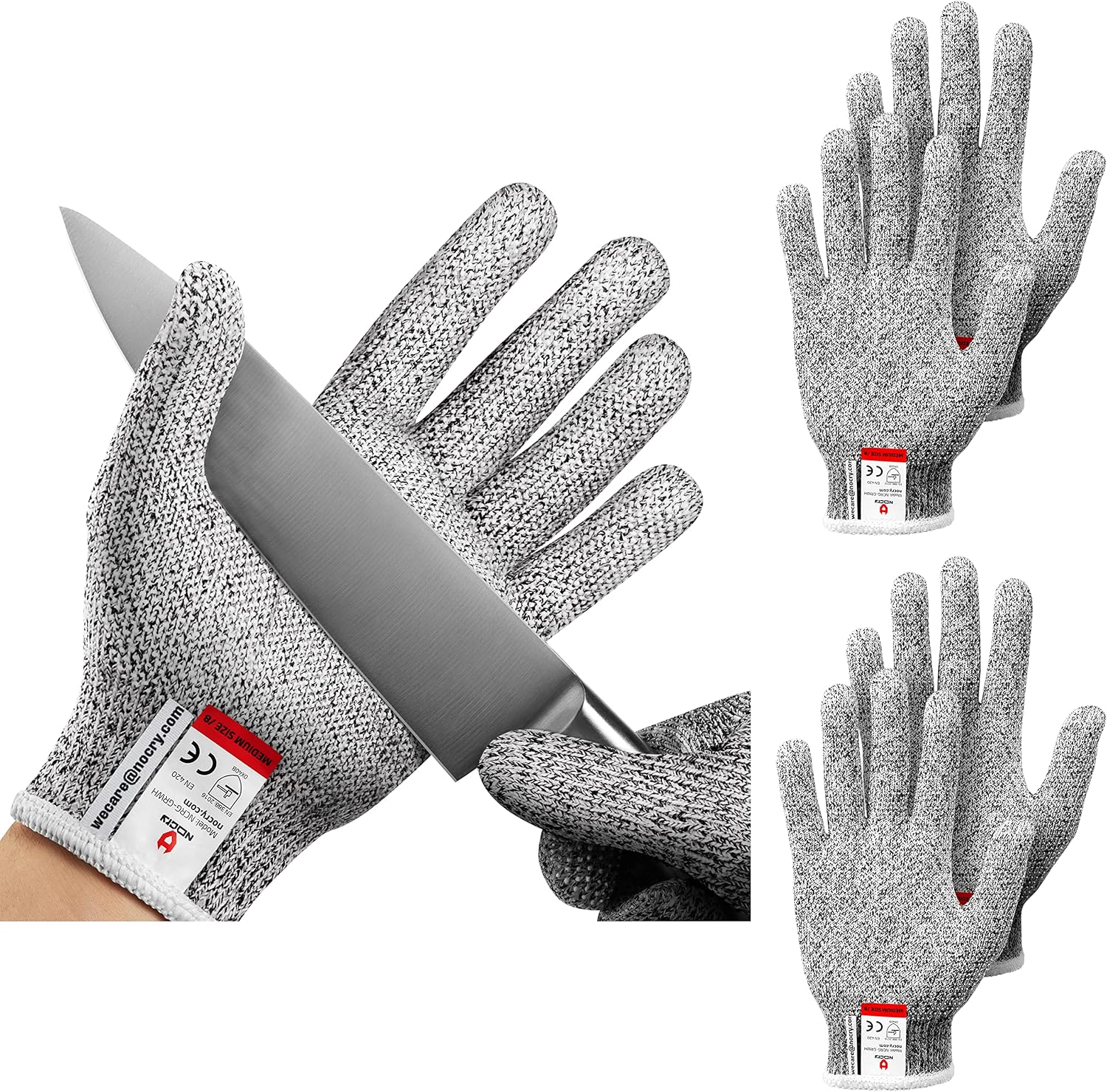 NoCry Cut Resistant Gloves With Grip Dots Palm — Food Grade Cutting Glove