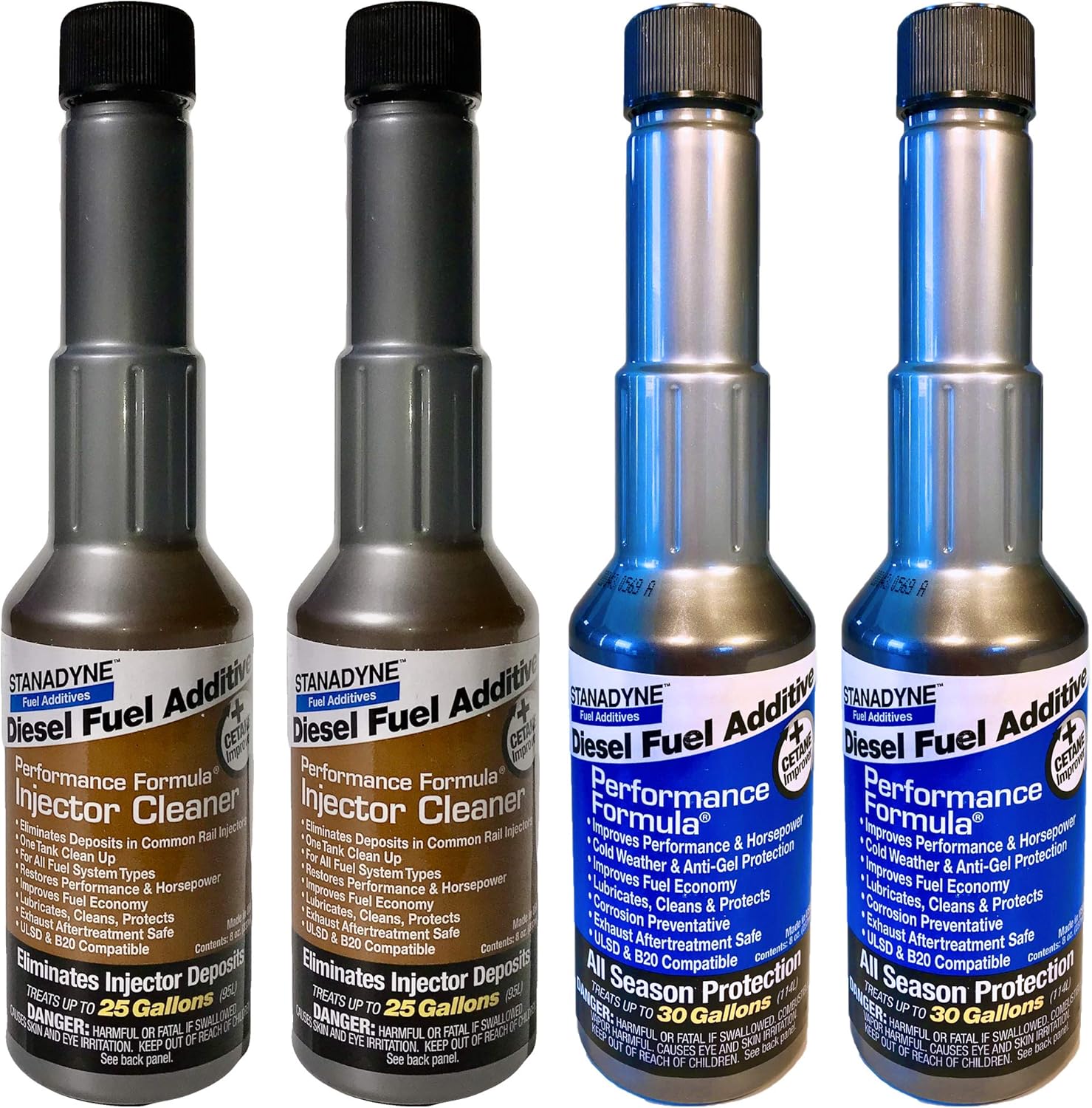 Stanadyne Performance Formula Bundle with Injector Cleaner Diesel Fuel Additive, 8 Ounce, 4 Pack