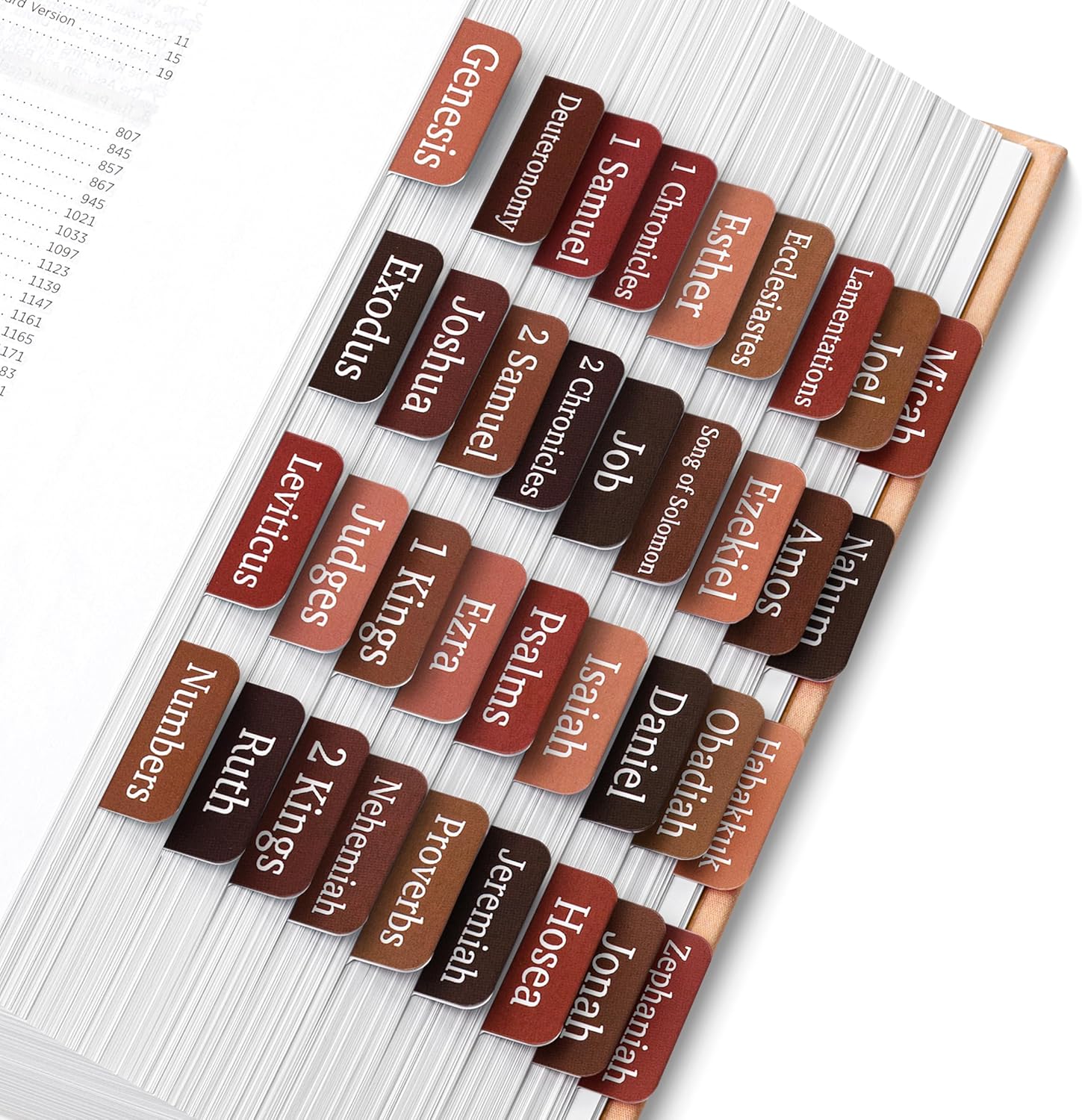 Mr. Pen- Bible Tabs, 75 Tabs, Hot Chocolate Glow, Laminated Bible Tabs for Women and Men, Bible Tabs for Study Bible, Bible Index Tabs, Bible Book Tabs, Bible Labels Tabs, Mr Pen Bible Tabs
