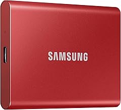 SAMSUNG T7 Portable SSD, 2TB External Solid State Drive, Speeds Up to 1,050MB/s, USB 3.2 Gen 2, Reliable Storage for Gaming, Students, Professionals, MU-PC2T0R/AM, Red