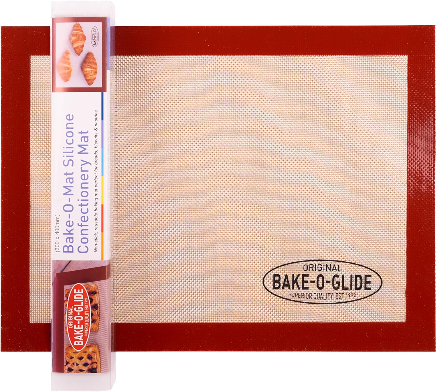 Bake-O-Glide SILBOM Baking Mat, Woven Glass Fabric Coated in Silicone, Brown, 300mm x 400mm