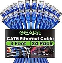 GearIT Cat 6 Ethernet Cable 3 ft (24-Pack) - Cat6 Patch Cable, Cat 6 Patch Cable, Cat6 Cable, Cat 6 Cable, Cat6 Ethernet Cable, Network Cable, Internet Cable - Blue 3 Feet