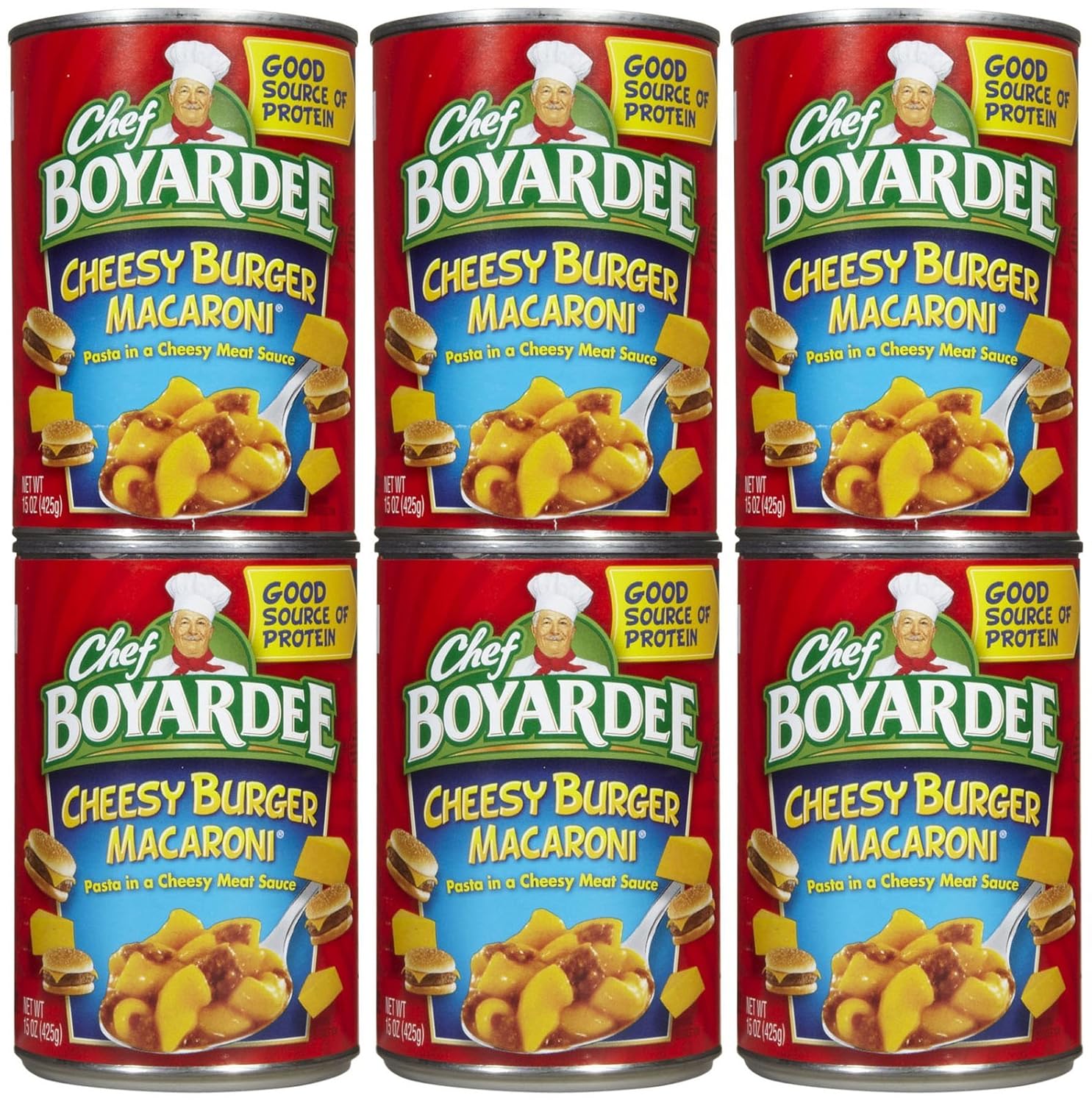 Chef Boyardee, Cheeseburger Macaroni, 15oz Can (Pack of 6)