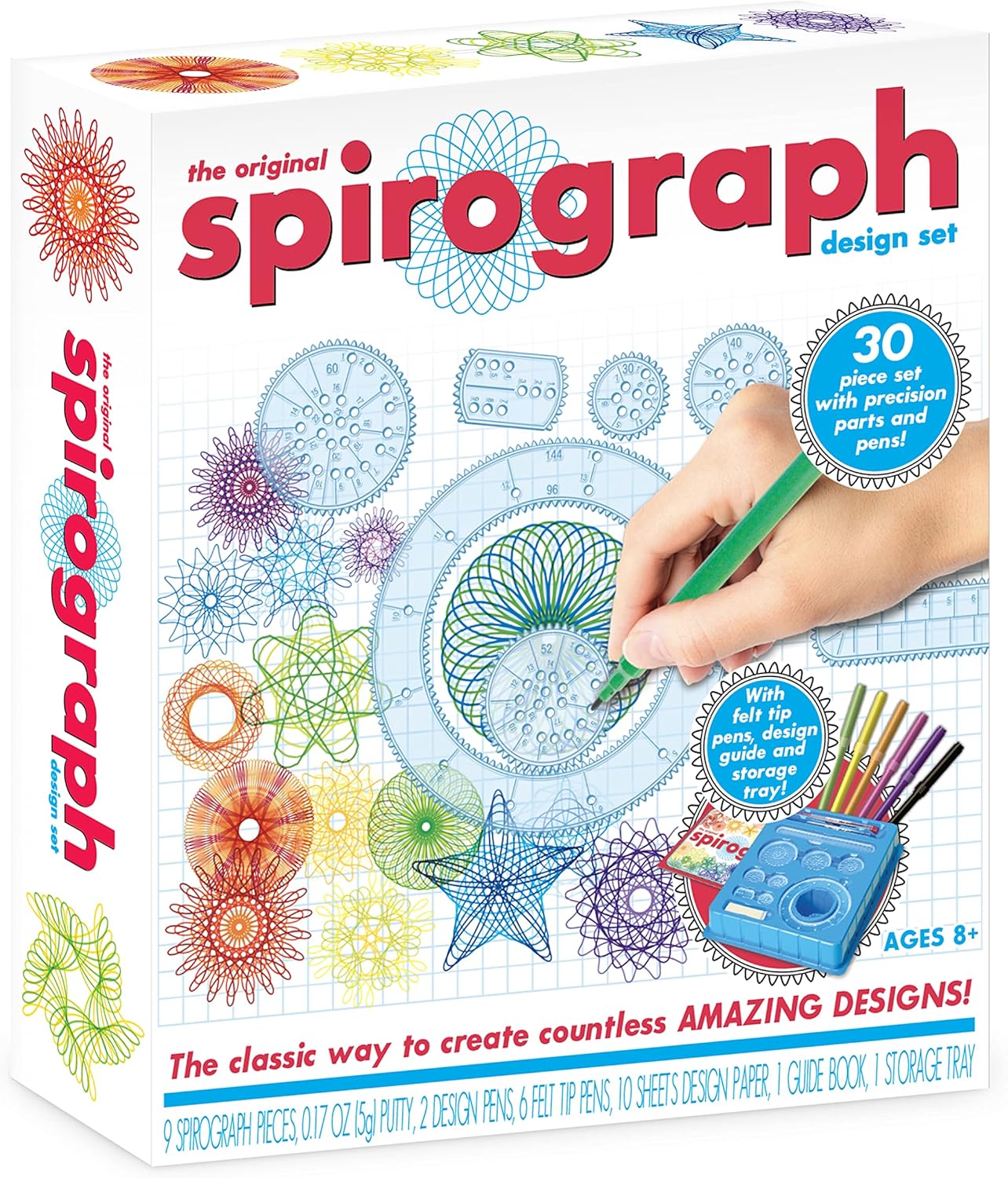 Spirograph Design Set | Create Amazing Endless Designs | 30 Pieces Set Including Precision Parts, Pens & Spiro-Putty | Creative Arts & Crafts Activity | for Ages 8+
