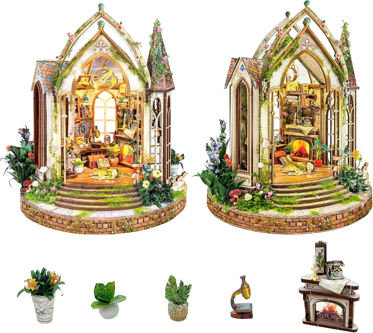 DIY Miniature House Kit Garden 3D Wooden Puzzles for Adults to Build,European Classic Romantic Home Decor Model Building Kit,Gifts for Teens Family -Dreamland Floral Studio(SQ-66)