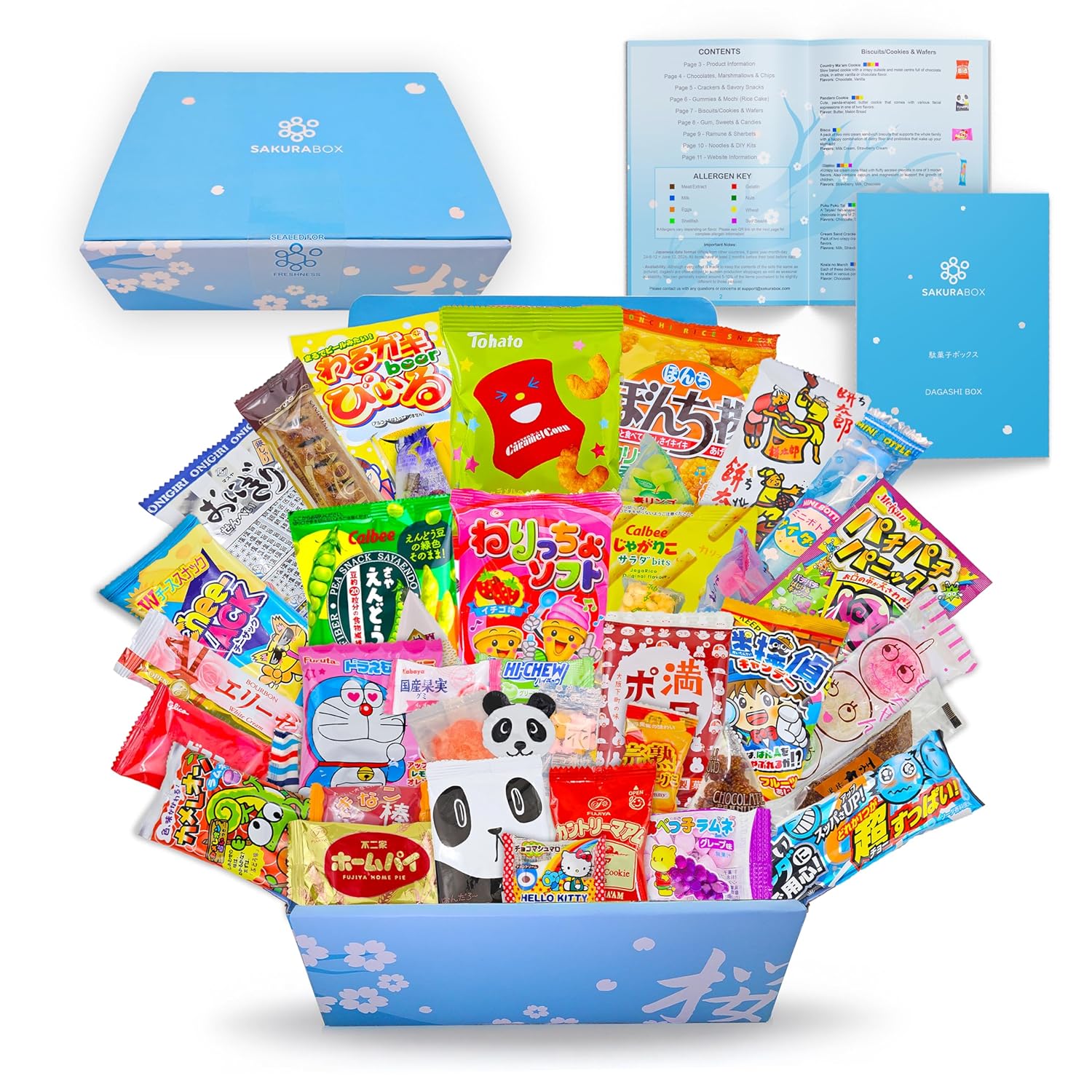 Sakura Box Japanese Candy & Snacks 40 Piece Dagashi Set (Box)