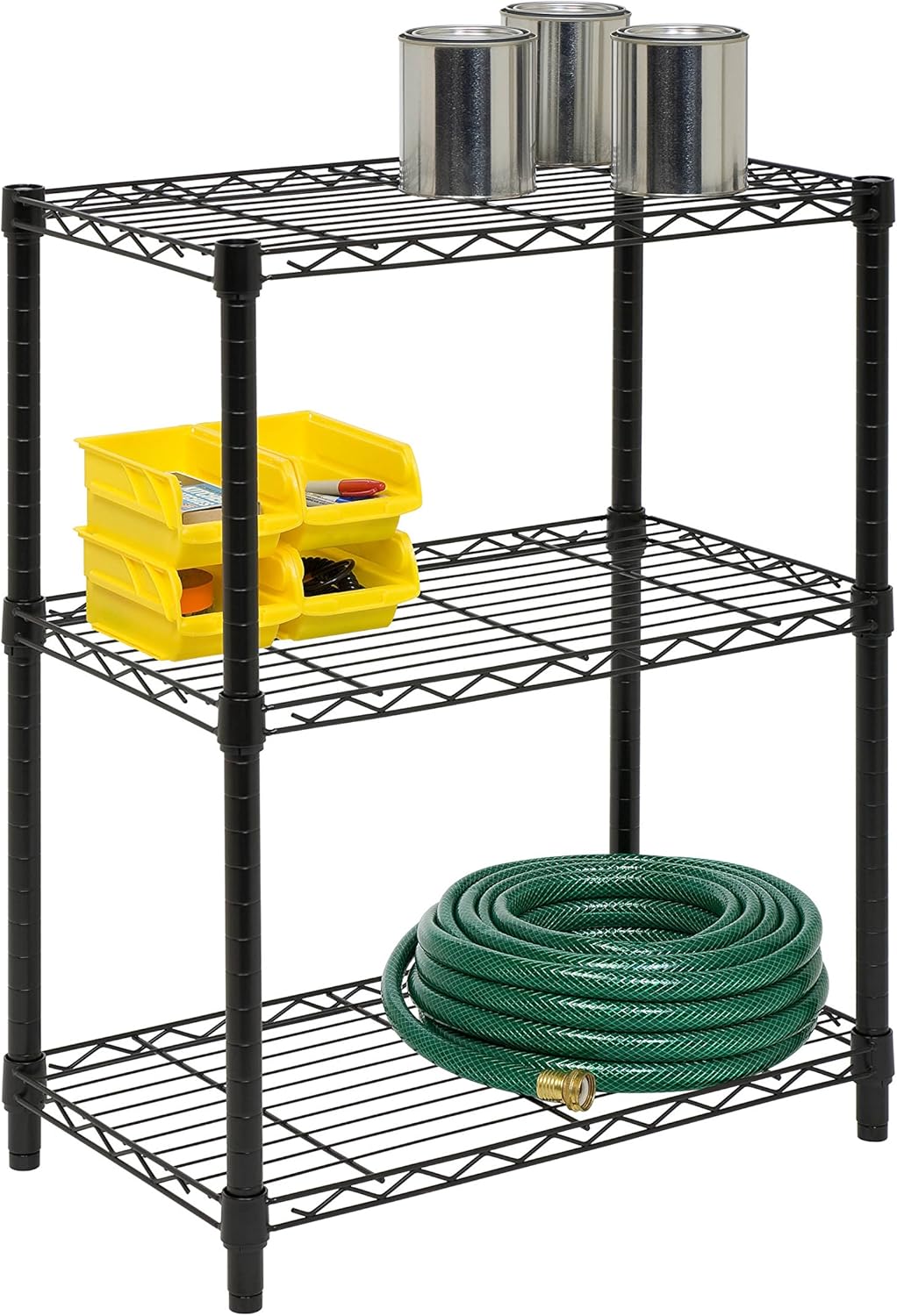 Honey-Can-Do 3-Tier Heavy Duty Adjustable Shelving Unit, Black