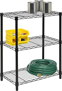 Honey-Can-Do 3-Tier Heavy Duty Adjustable Shelving Unit, Black