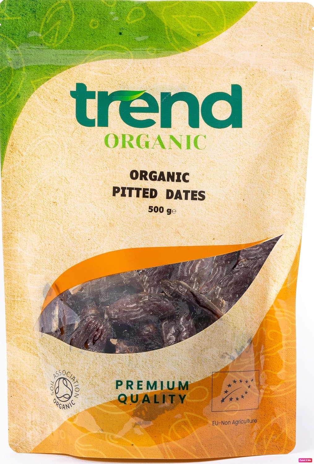 Trend Organic Dried Pitted Dates, High in Fibre, Natural Sugars, and Vital Minerals - Potassium and Magnesium – Certified Organic, Vegan, GMO-Free, No Additives No Preservatives, Raw, 500g