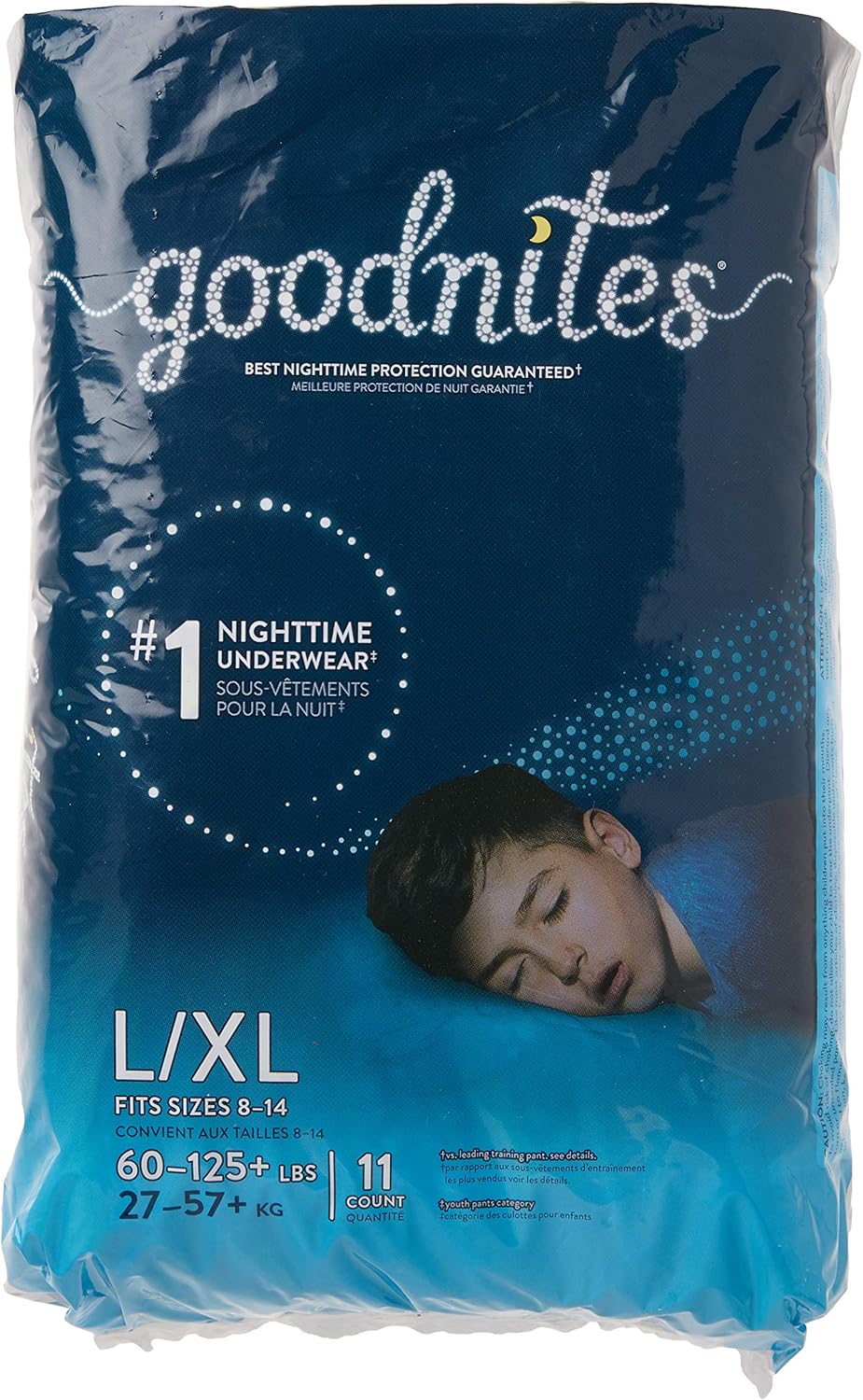 GoodNites Underwear for Boys Jumbo Pack, White, Large/X-Large, 11 Count