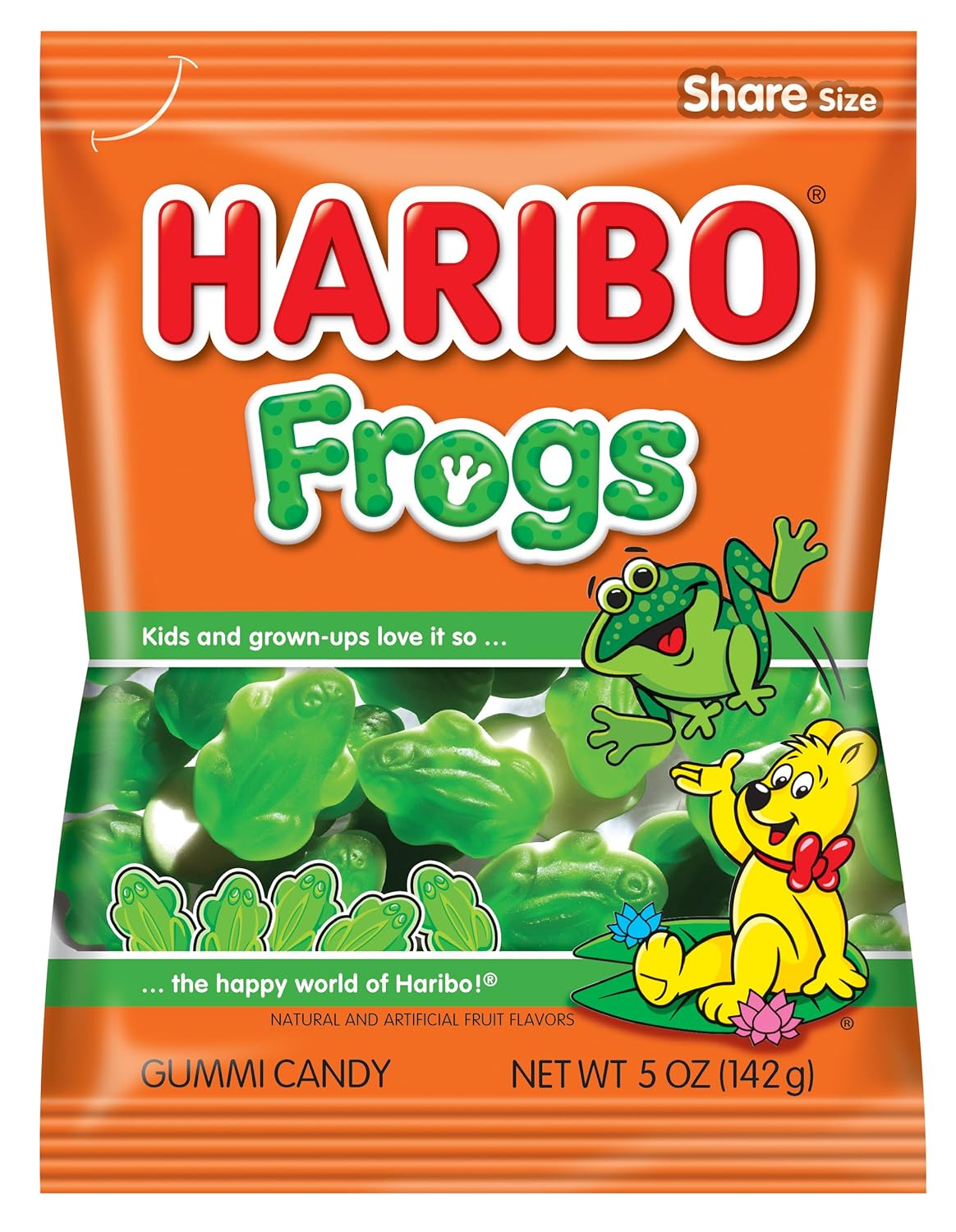 Haribo Gummi Candy, Frogs, 5 Ounce