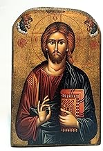 Handmade Wooden Greek Christian Orthodox Mount Athos Icon of Jesus Christ /Mp2_5