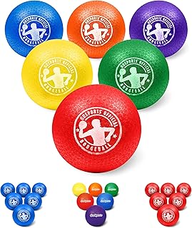 GoSports Inflatable Dodgeball - No Sting Balls - Includes Ball Pump & Mesh Bag, 6 Count.