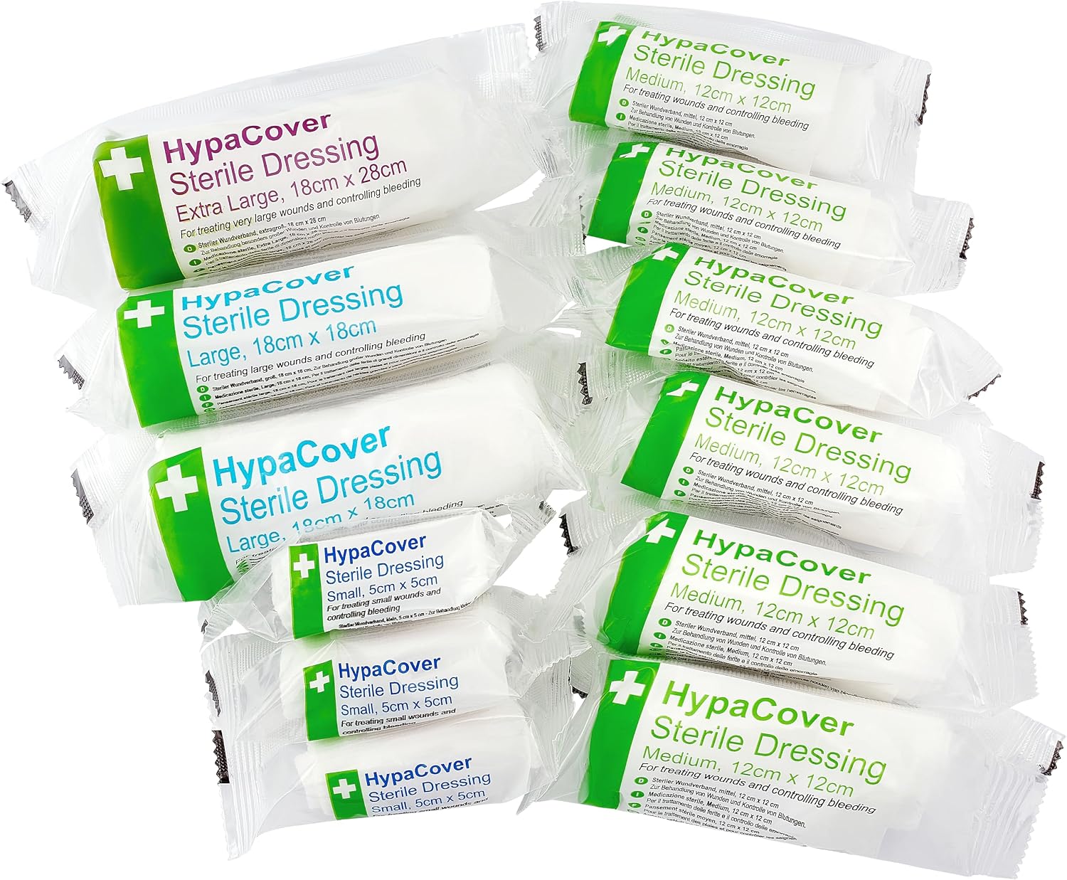 Safety First Aid HypaCover Assorted Pack of 12 Dressing Bandages