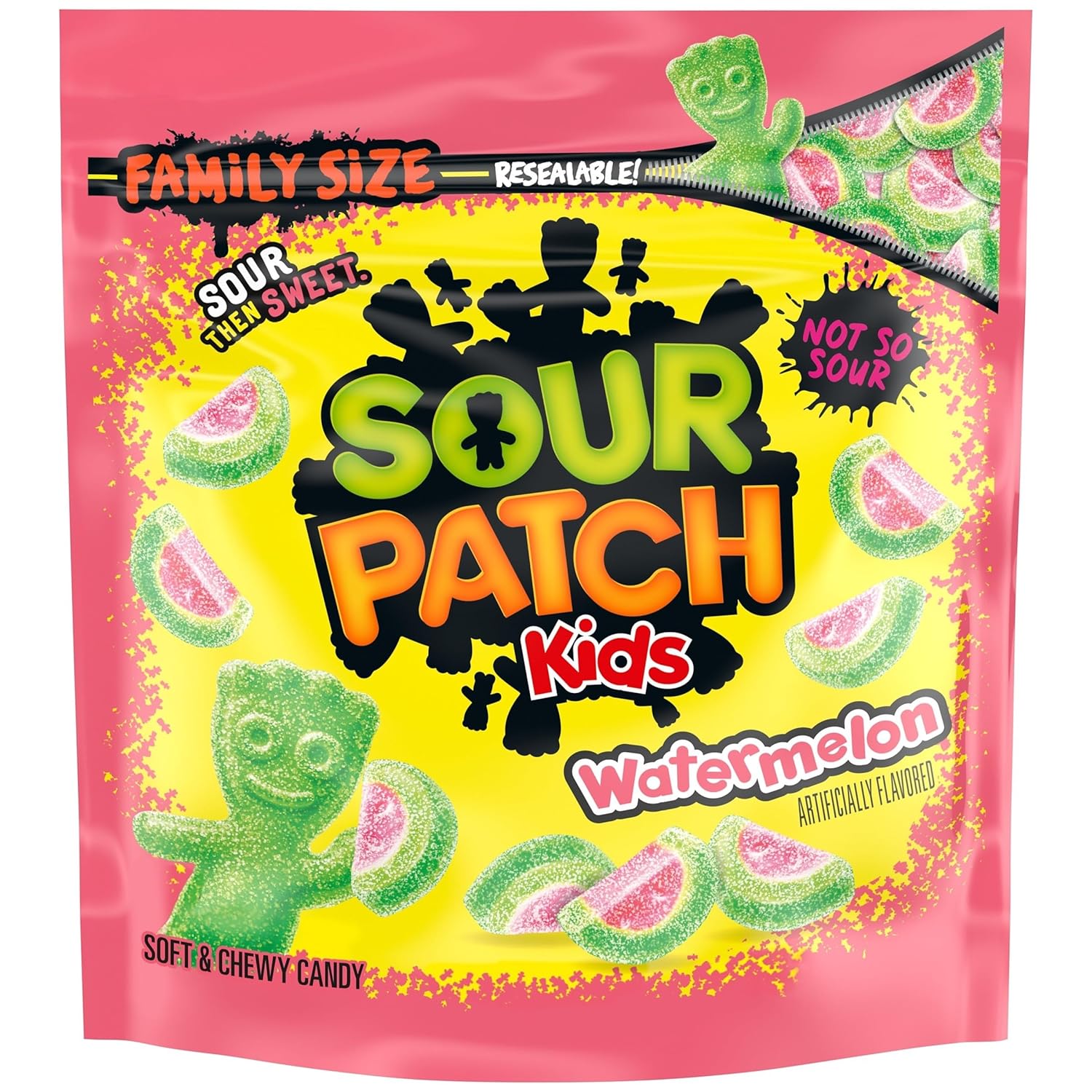 SOUR PATCH KIDS Watermelon Soft & Chewy Candy, Family Size, Bulk Candy, 1.8 lb