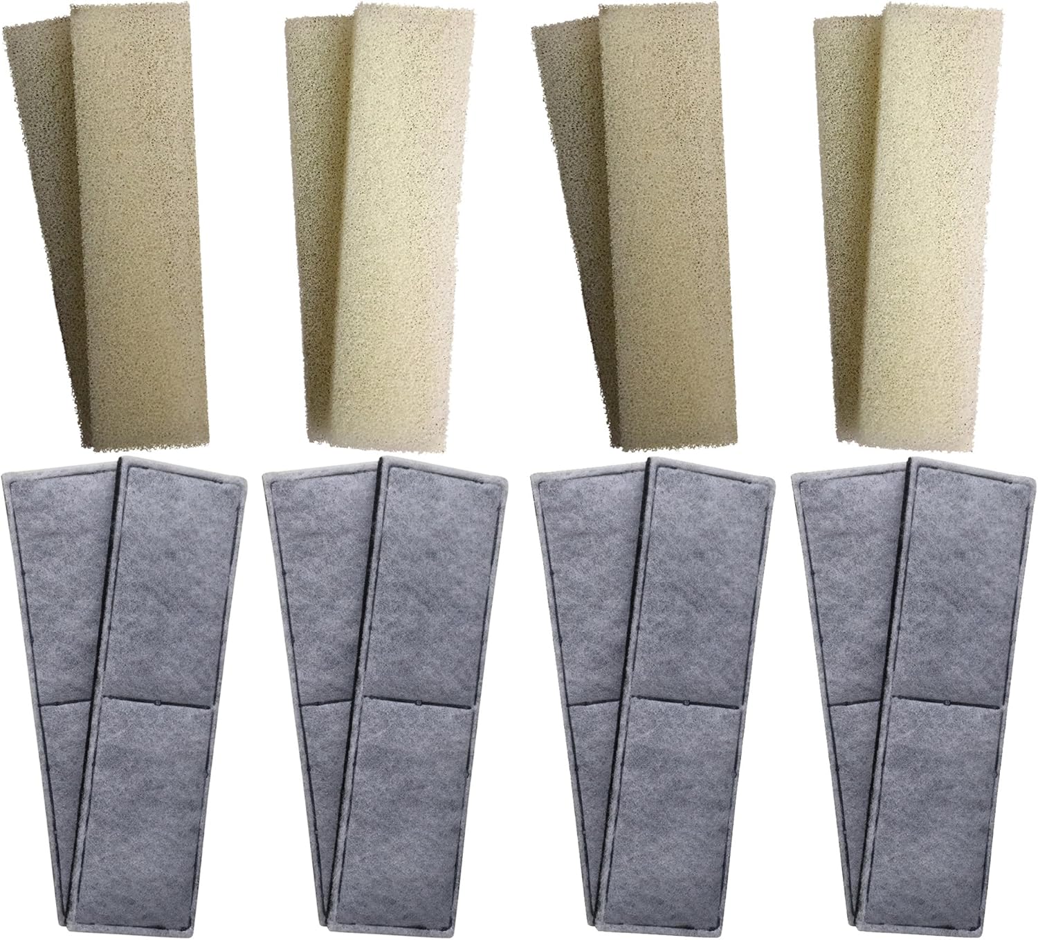 8 x Compatible Foam and 8 x Compatible Polycarbon Carbon Cartridges to Fit Fluval U4 Internal