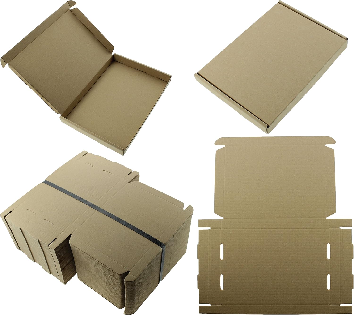 MEG4TEC 200 x C5 A5 Brown Cardboard Postal Shipping Boxes – Size 23 x 16 x 2.2 centimeters / 9 x 6.5 x 0.8 inches – Durable Mailing Boxes for Small Flat Items