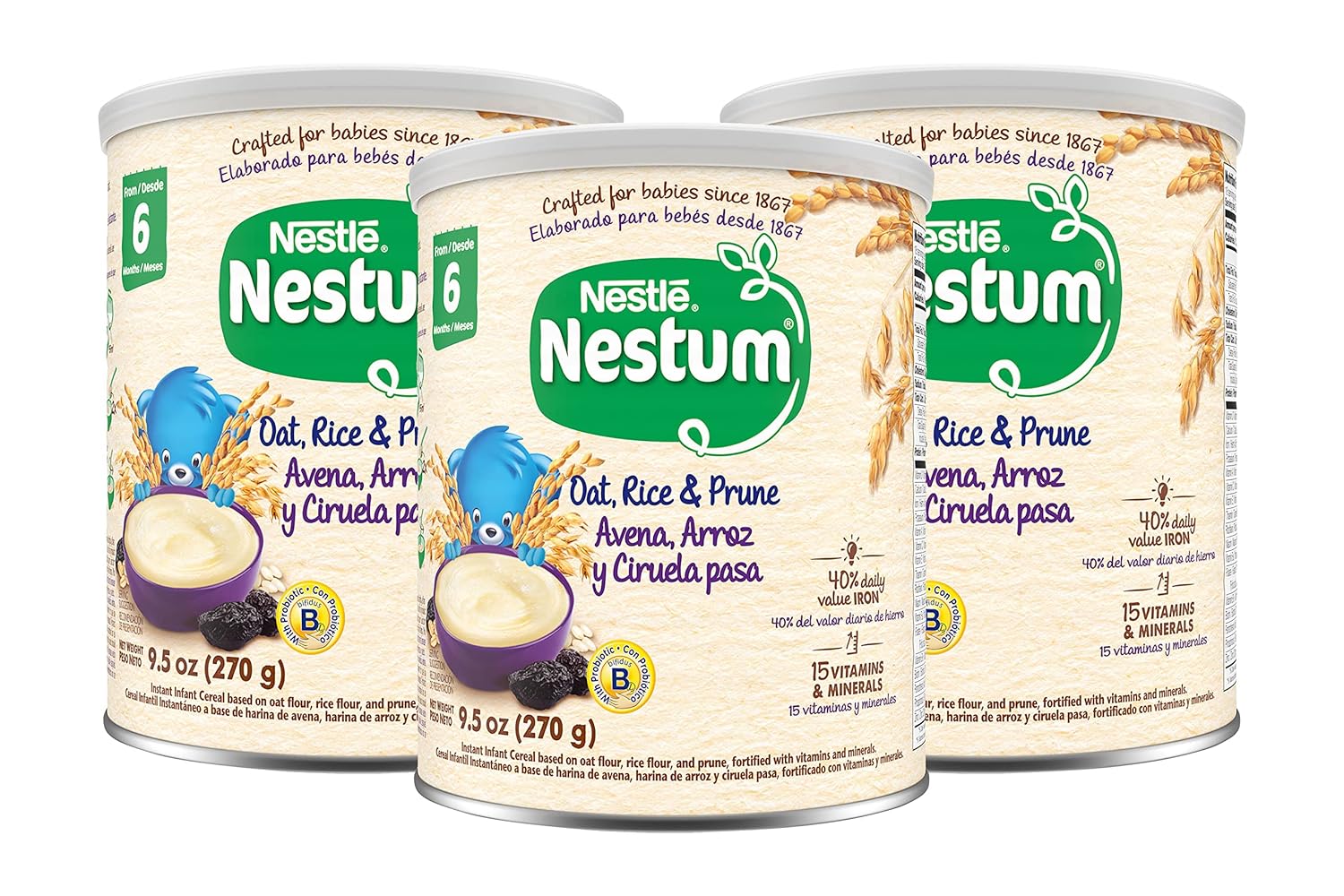 Nestle Nestum Infant Cereal, Multicereal with Prune, 9.5 OZ