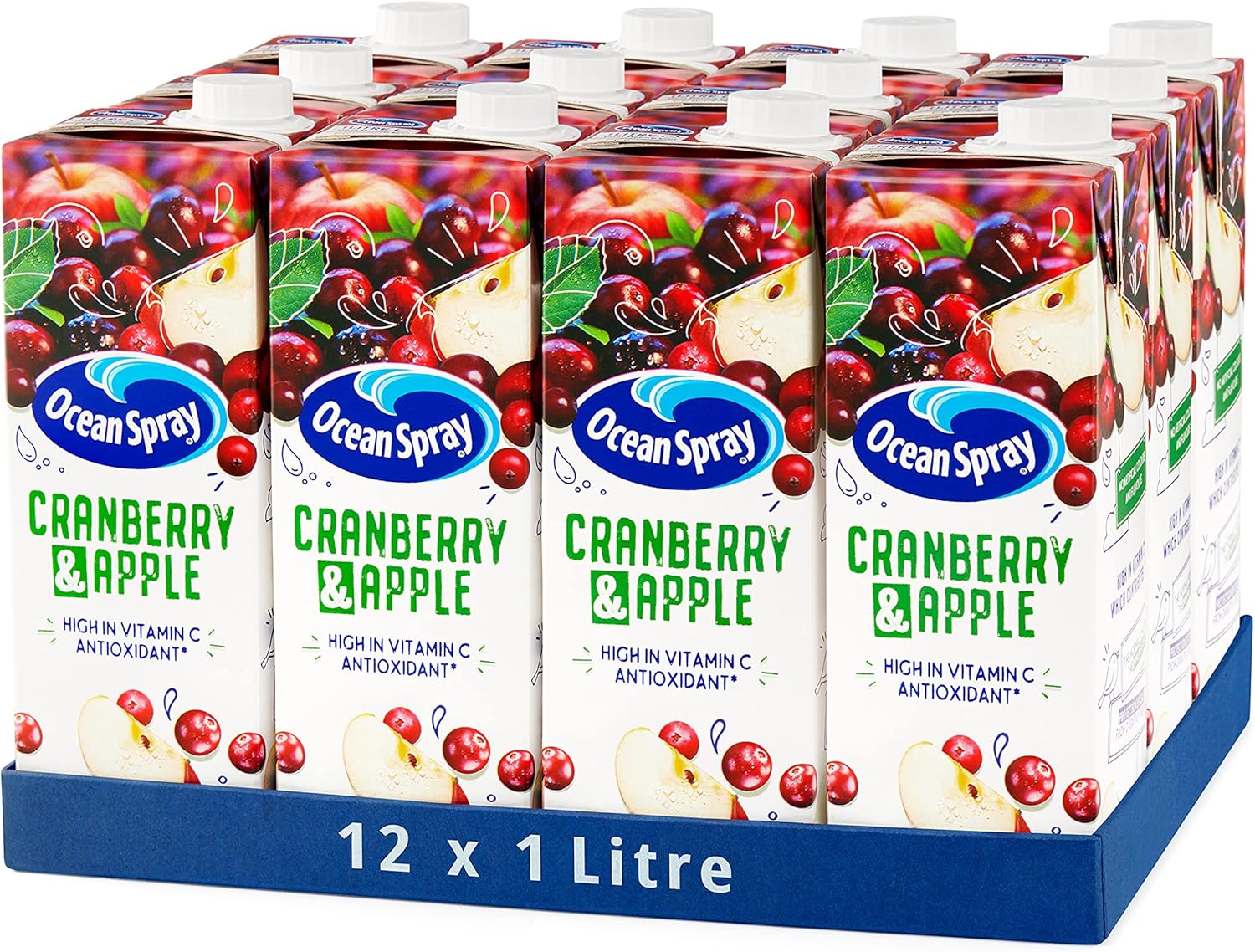 Ocean Spray Cranberry & Apple Juice Drink, 1L Carton (12-Pack)