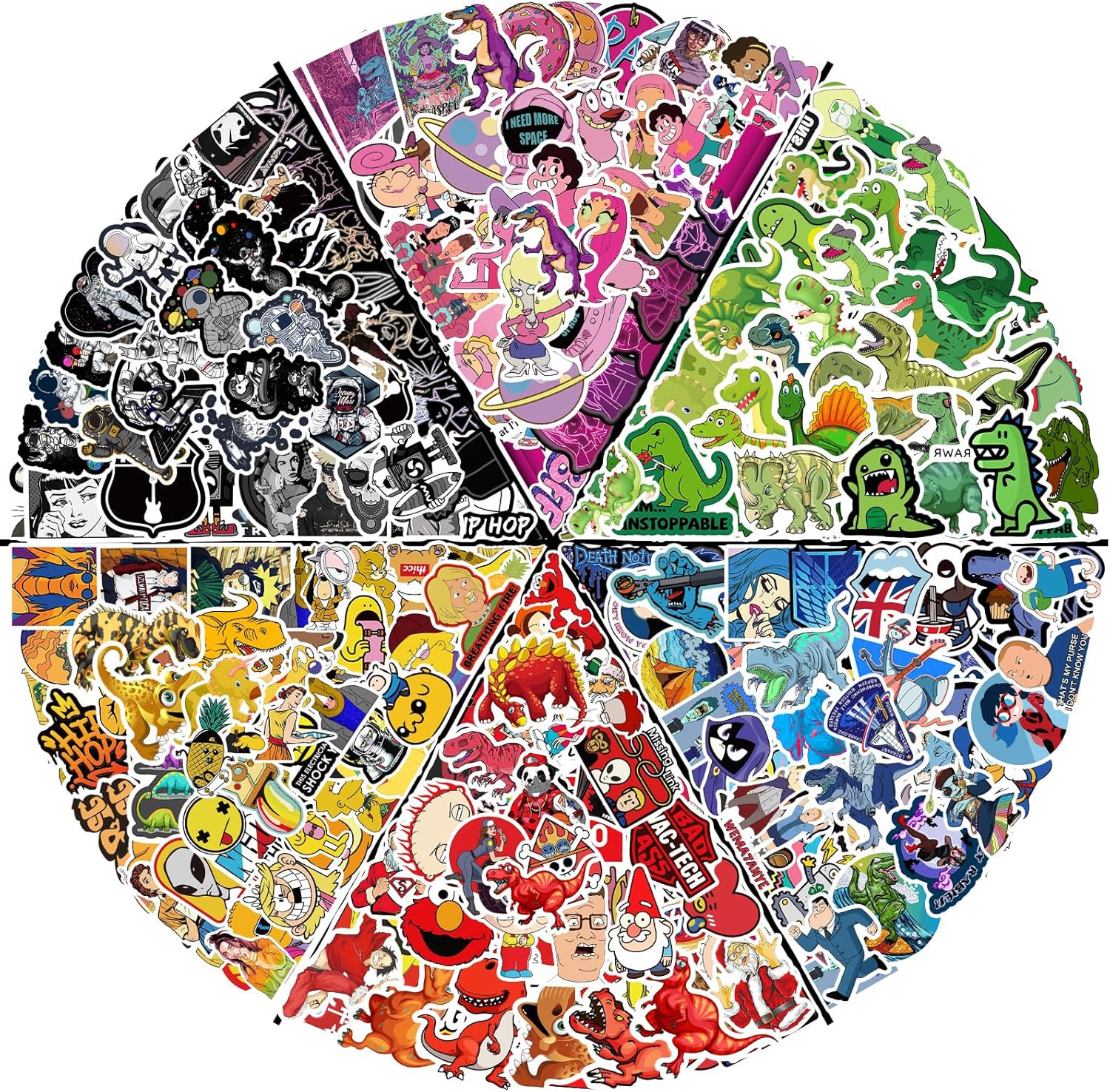 Arme Stickers Pack, 600 Pcs Cool Stickers for Adults, Vinyl Random Sticker for Waterbottles, Waterproof Laptop Sticker Pack for Hard Hat Teens Adults Boys Bike Car Skateboard Helmet Decor