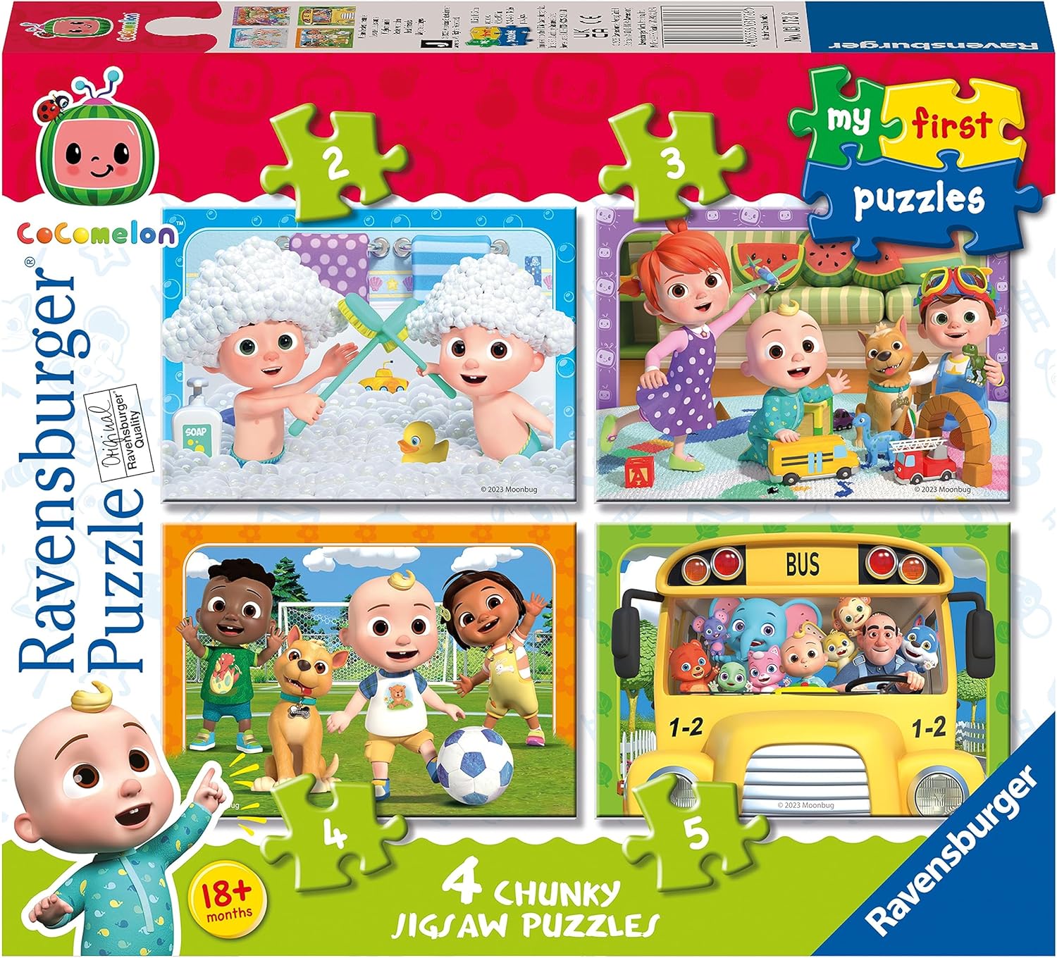 Ravensburger Cocomelon First Jigsaw Puzzle (2, 3, 4, & 5 Pieces) for Kids Age 18 Months Up