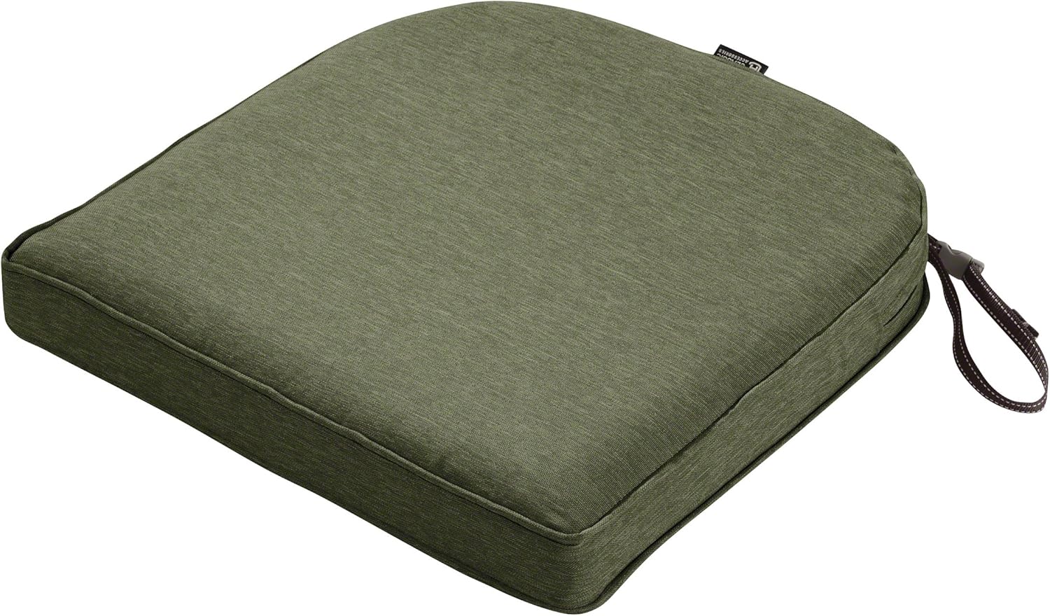 Classic Accessories Montlake Water-Resistant 18 x 18 x 2-Inch Contoured Patio Dining Seat Cushion, Heather Fern (Green)