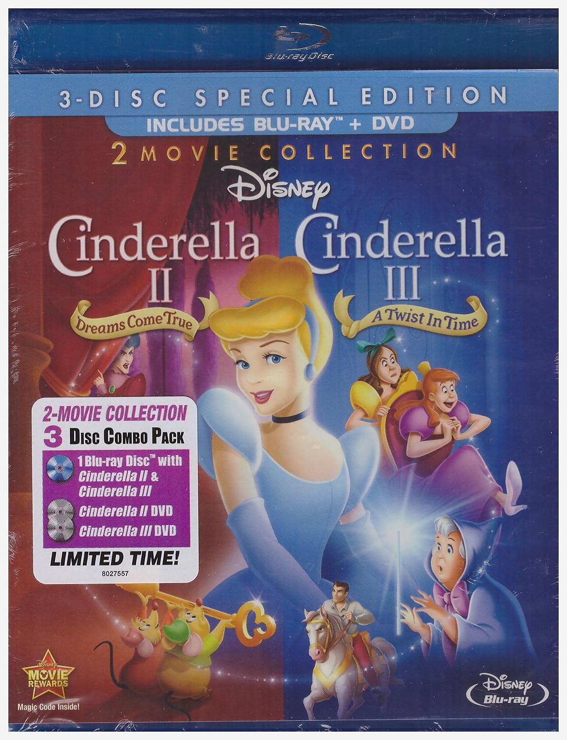 Cinderella II: Dreams Come True / Cinderella III: A Twist In Time [Blu-ray]
