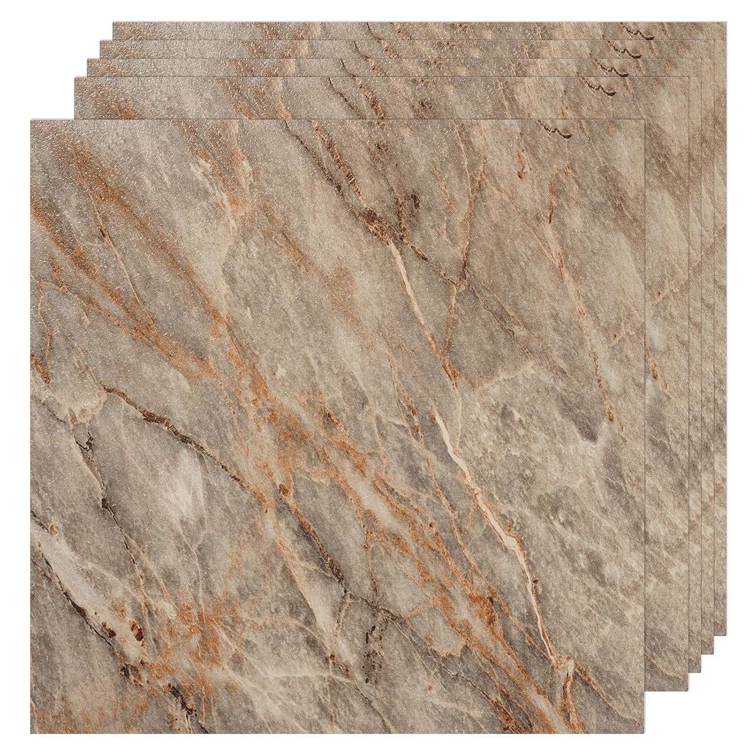 30-Pack Peel and Stick Vinyl Floor Tiles, 12"x12" Self-Adhesive Waterproof Peel and Stick Flooring Planks DIY for Bathroom, Kitchen, Living Room, Cover 30 Sq. Ft Light Brown