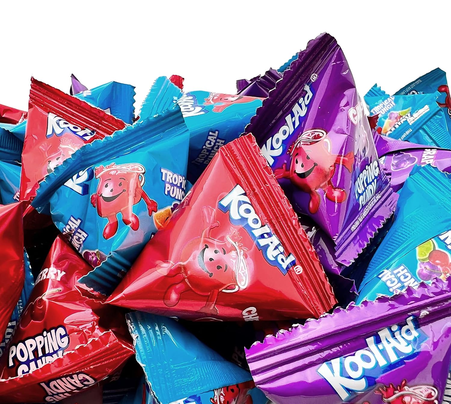 Kool-Aid Popping Candy - 40 Count Bag - Assorted Fruit Flavors - Tropical Punch, Grape, Cherry - Party Favors