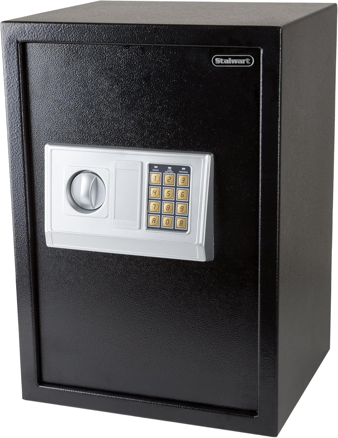 Digital Safe - Electronic Steel Safe with Keypad and Manual Override Keys - Protect Money, Jewelry, Passports - For Home, Business by Stalwart (Black)