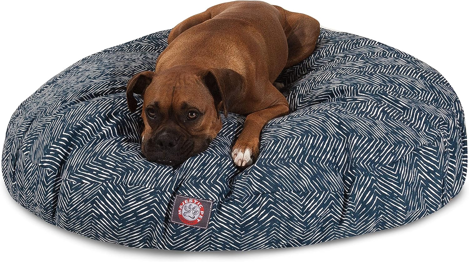 Majestic Pet Navy Blue Native Large Round Indoor Outdoor Pet Dog Bed with Removable Washable Cover Products