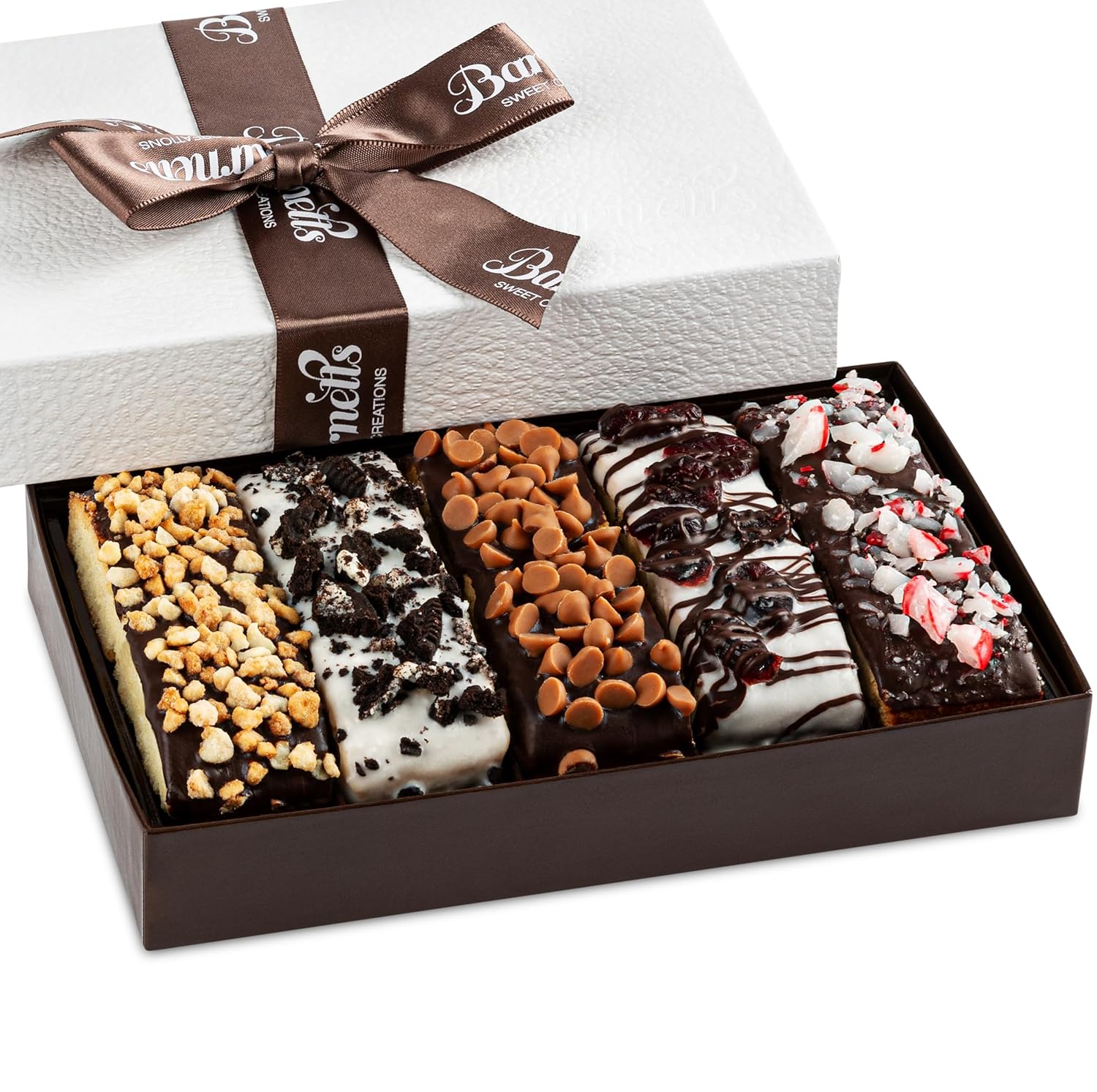 5 Valentines Chocolate Biscotti Gift Box, Gourmet Cookie Gift Basket for Food Delivery, Fancy Cookies Gift Ideas for Women, Men, Wife Girlfriend